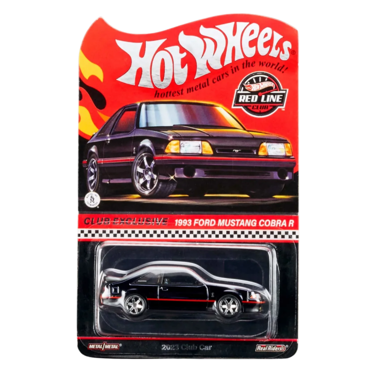 Hot Wheels 1993 Ford Mustang Red Line Club Exclusive with Patch and Pin