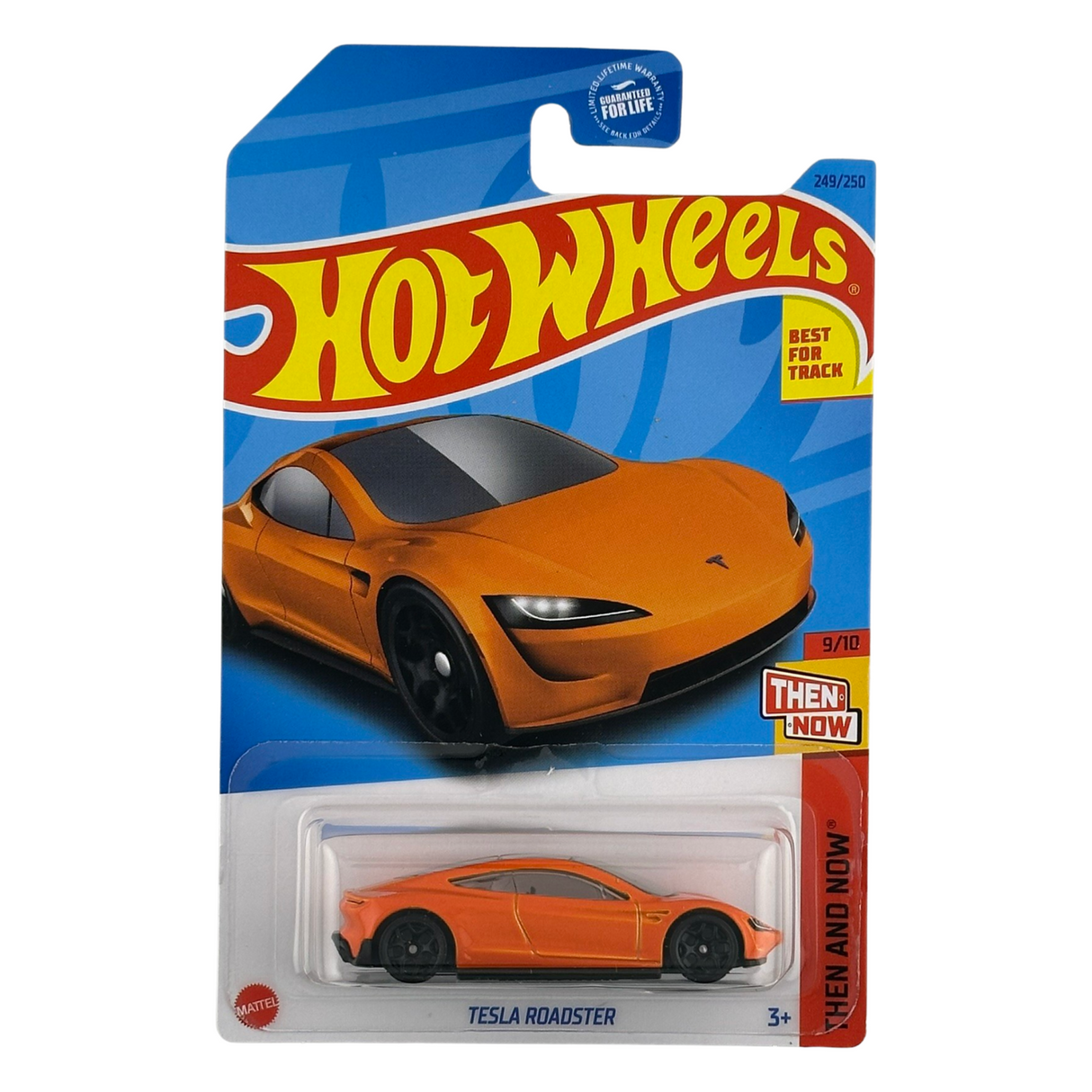 Hot Wheels Tesla Roadster entonces y ahora coche fundido a presión