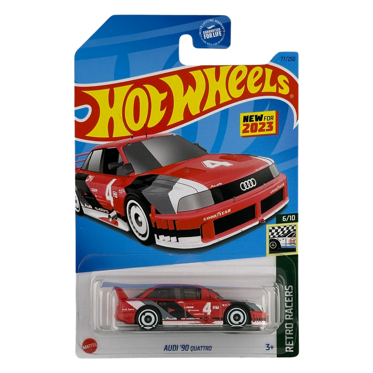 Hot Wheels Audi '90 Quattro Retro Racers Coche fundido a presión