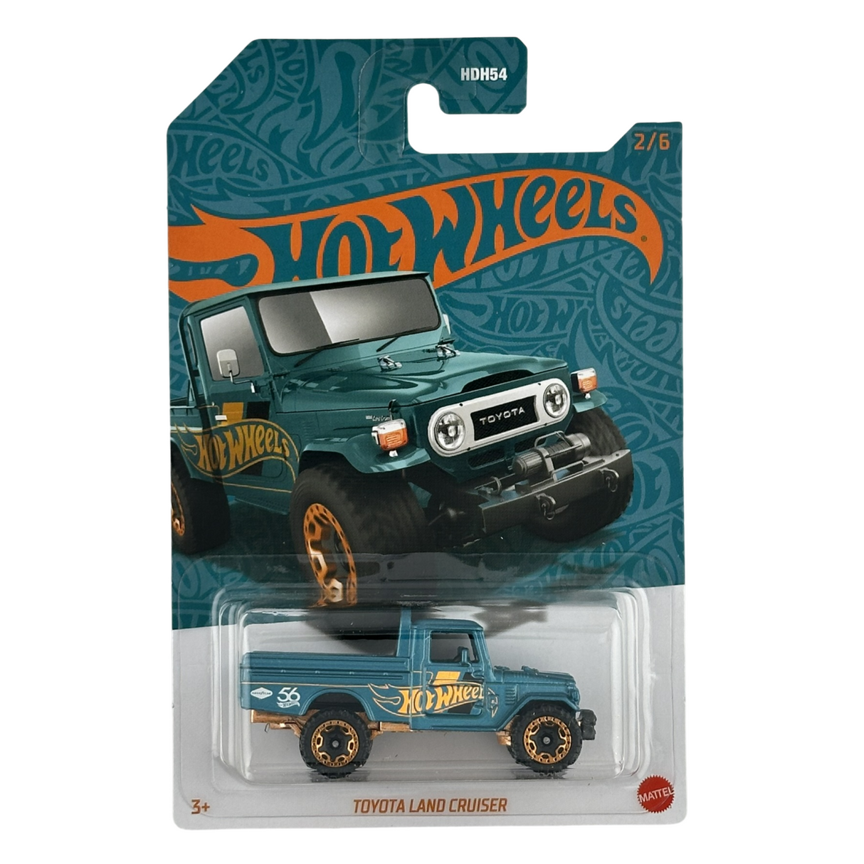 Hot Wheels Toyota Land Cruiser Pearl &amp; Chrome Coche fundido a presión del 56.º aniversario