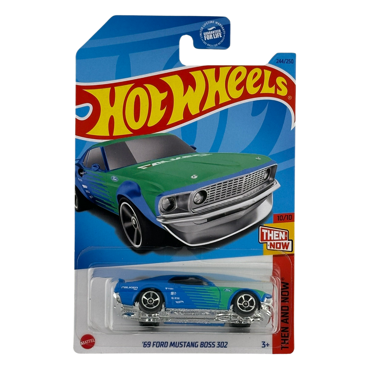 Hot Wheels '69 Ford Mustang Boss 302 Antes y ahora Coche fundido a presión