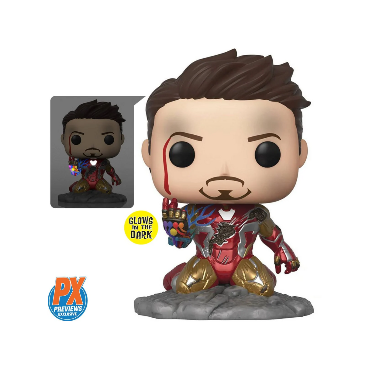 Avengers Endgame: I Am Iron Man Funko Pop! Vinyl Figure #580, Glows-in-the-Dark, PX Previews Exclusive