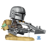 Star Wars: The Mandalorian on Speeder with Grogu Funko POP! Vinyl Figure #579, Funko Shop Exclusive