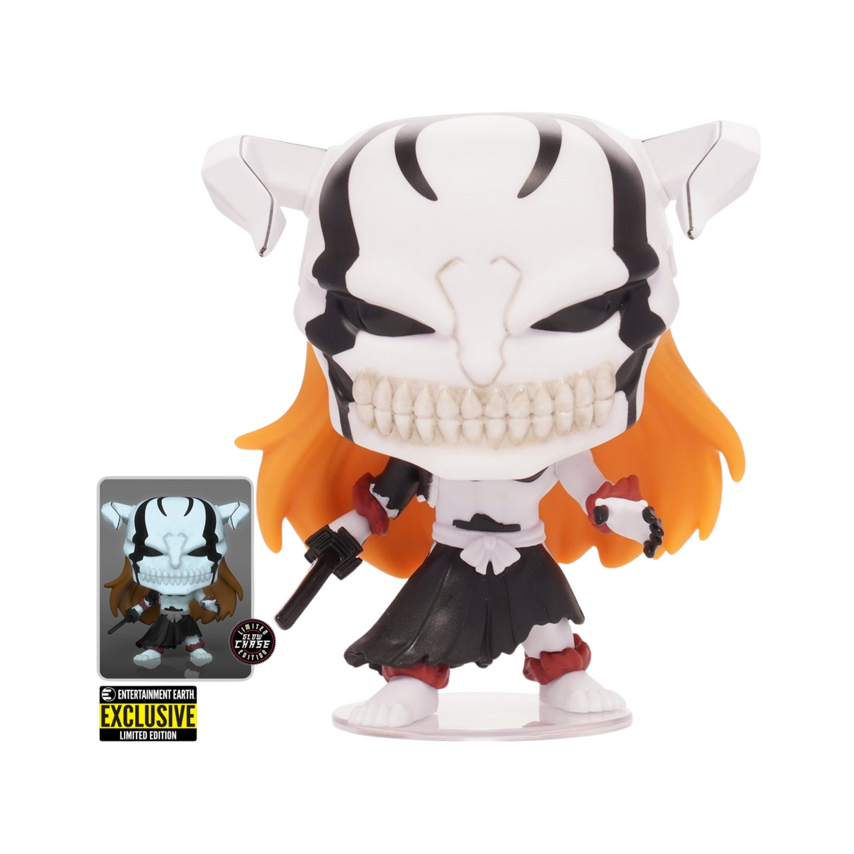 Bleach: ¡Ichigo Funko Pop completamente hueco! Figura de vinilo n.º 1104, que brilla en la oscuridad, exclusiva de Entertainment Earth, Chase