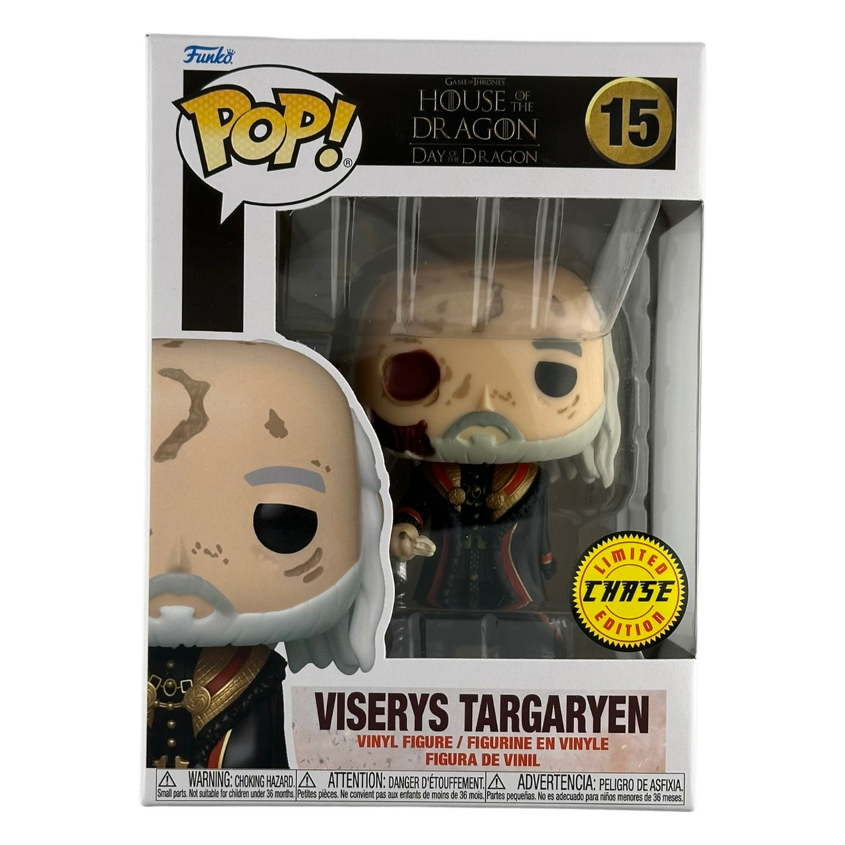 Juego de Tronos: La Casa del Dragón: Día del Dragón: Viserys Targaryen Funko Pop! Figura de vinilo n.° 15, Chase