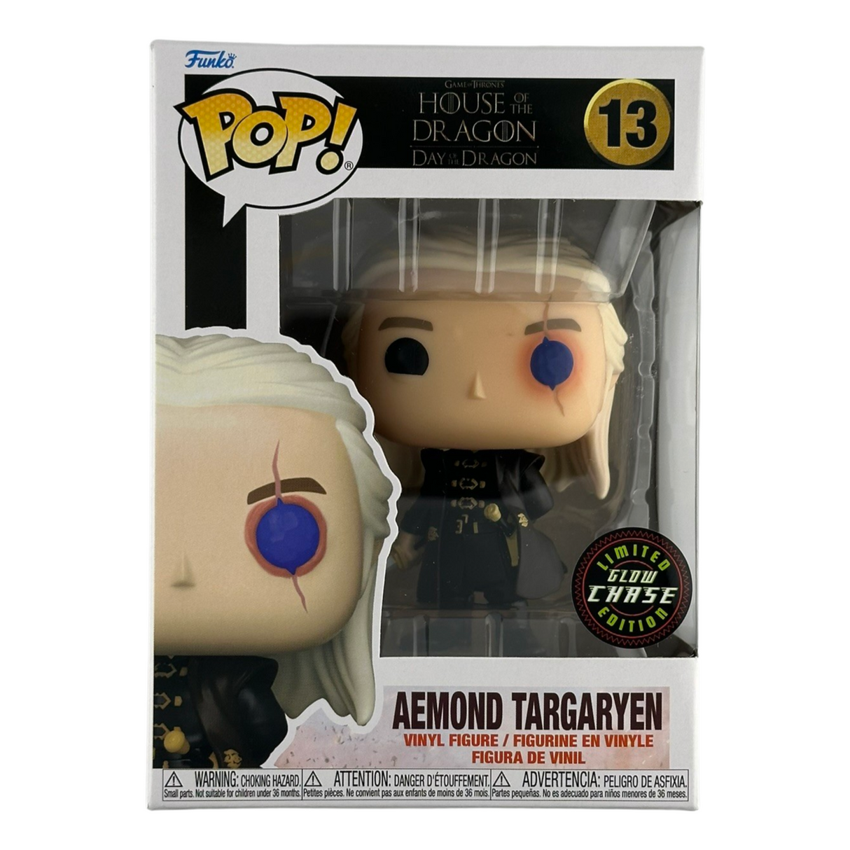 Game of Thrones: House of the Dragon: Day of the Dragon: Aemond Targaryen Funko Pop! Vinyl Figure #13, Glows-in-the-dark, Chase