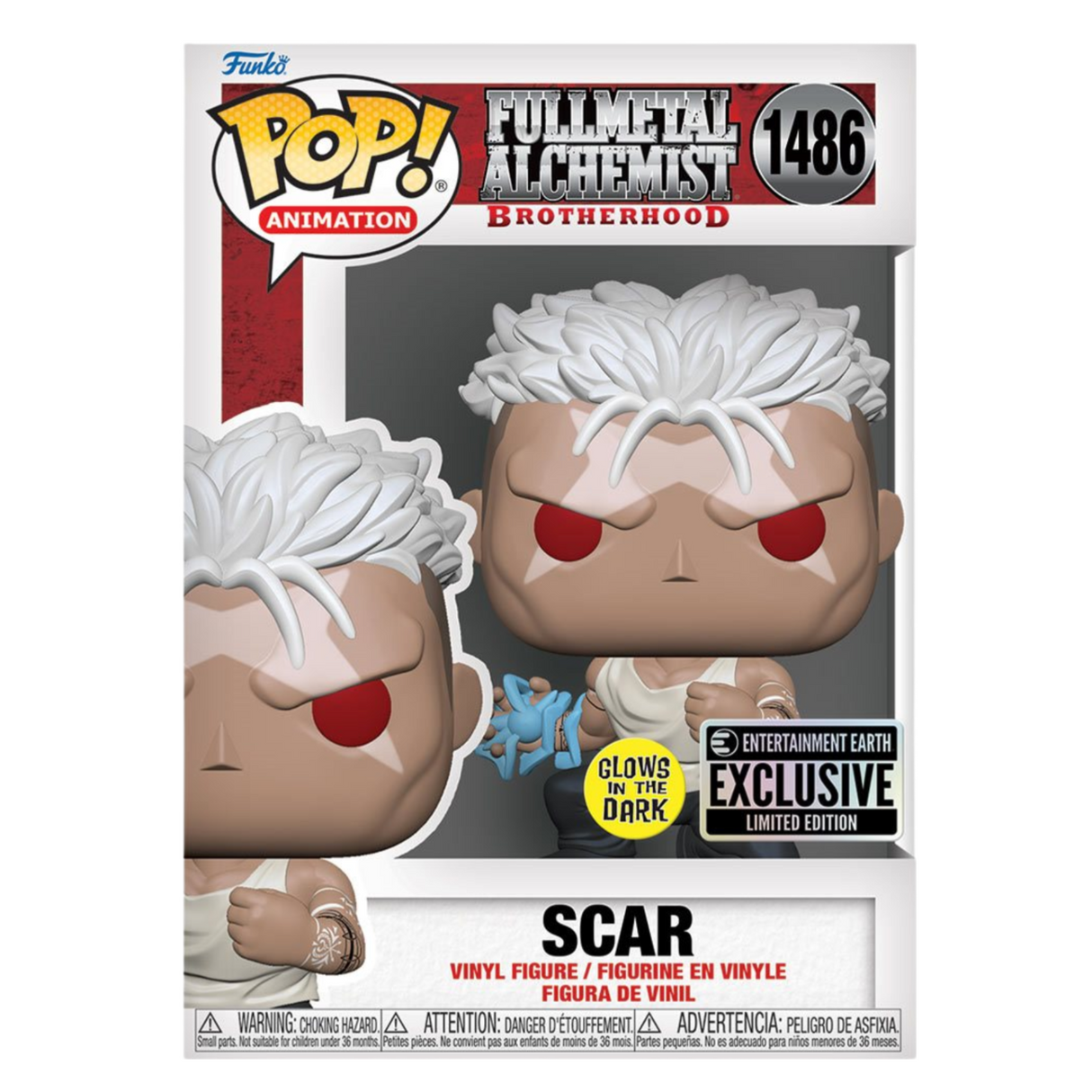 Fullmetal Alchemist: Brotherhood: Scar Funko Pop! Animation Vinyl Figure #1486, Glows-in-the-dark, Entertainment Earth Exclusive