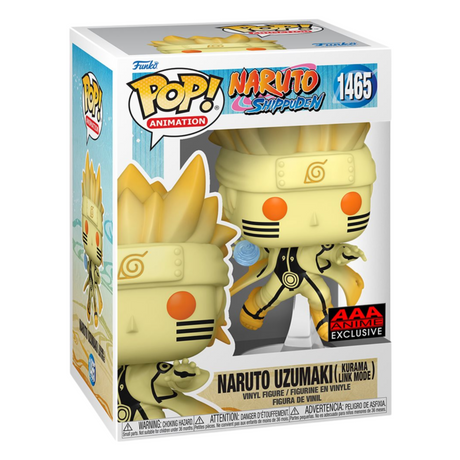 Naruto Shippuden: Naruto Uzumaki Kurama Modo Enlace Funko Pop! Figura de vinilo de animación n.° 1465, exclusiva de anime AAA