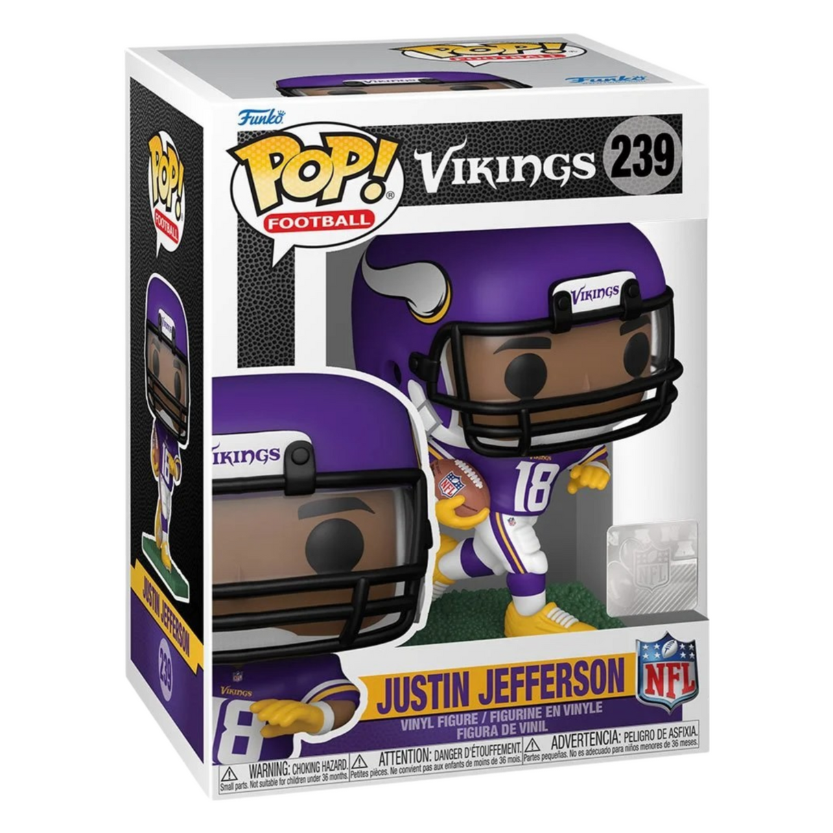 NFL: Vikingos de Minnesota: Justin Jefferson Funko Pop! Figura de vinilo de fútbol #239