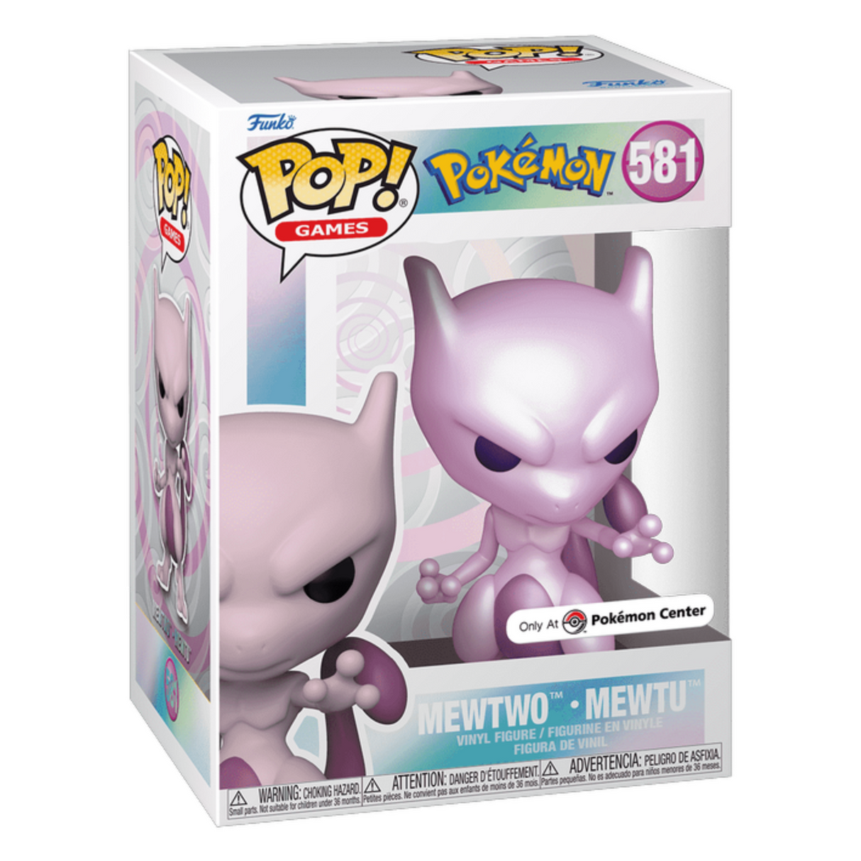 Pokémon: Mewtwo Mewtu Funko POP! Games Vinyl Figure #581, Pearlescent, Pokémon Center Exclusive