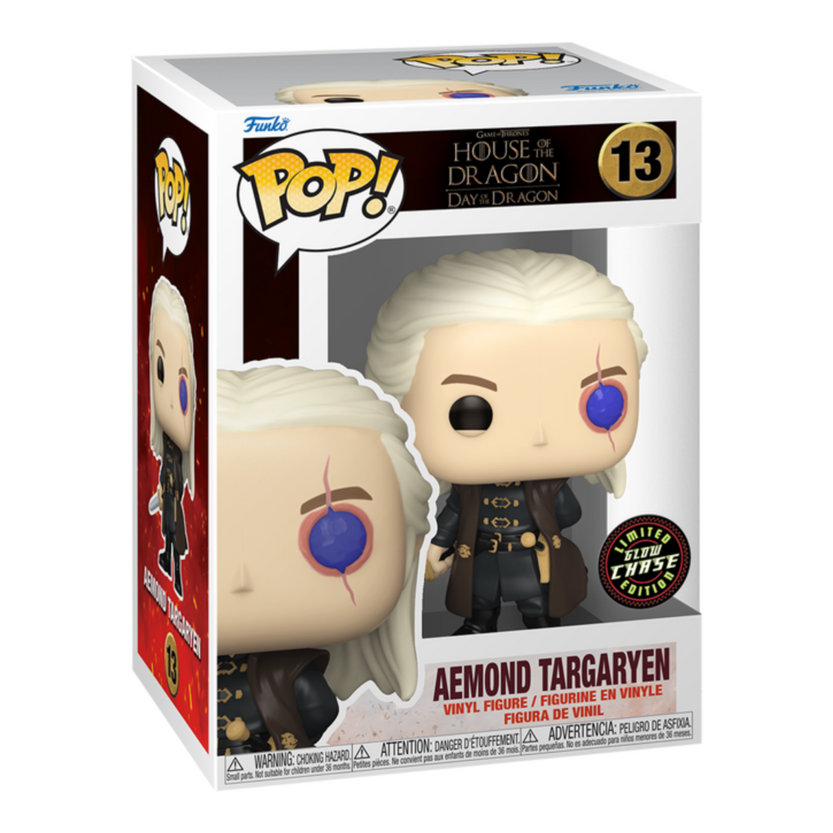 Game of Thrones: House of the Dragon: Day of the Dragon: Aemond Targaryen Funko Pop! Vinyl Figure #13, Glows-in-the-dark, Chase