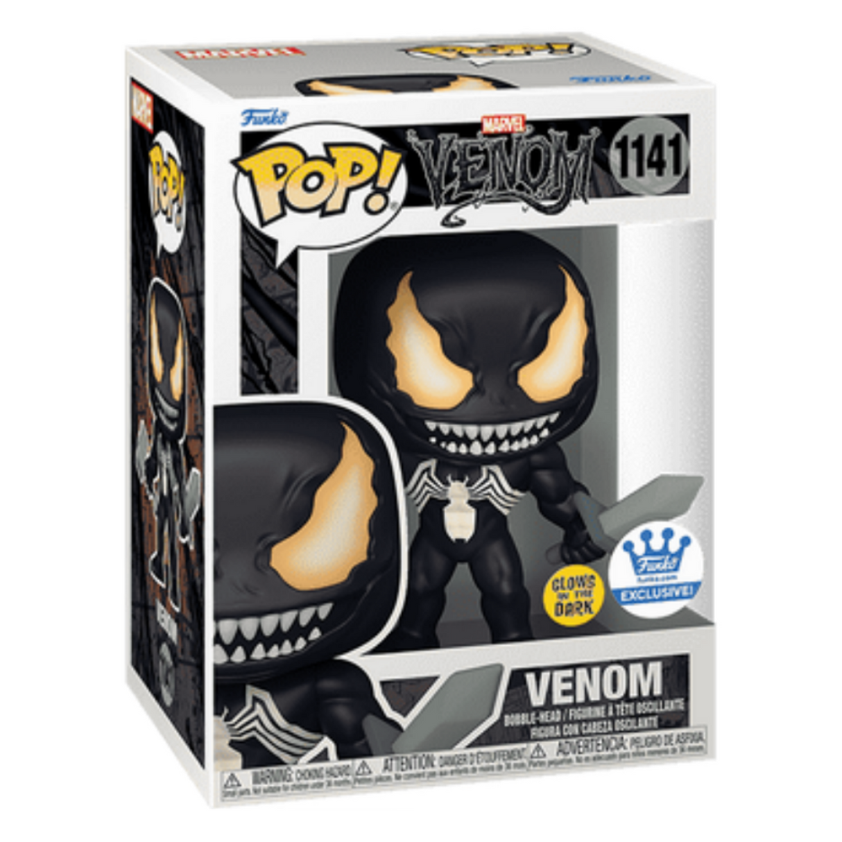 Marvel: Veneno Funko POP! Figura de vinilo n.° 1141, que brilla en la oscuridad, exclusiva de la tienda Funko