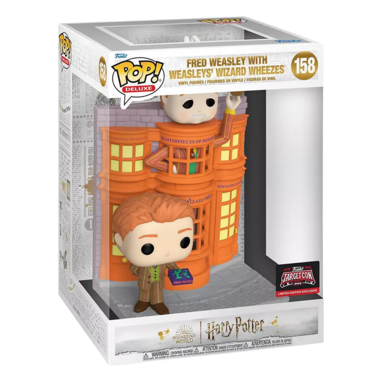 Harry Potter: Fred Weasley con Sortilegios Weasley ¡Funko Pop! Deluxe, exclusivo de Target Con 2023