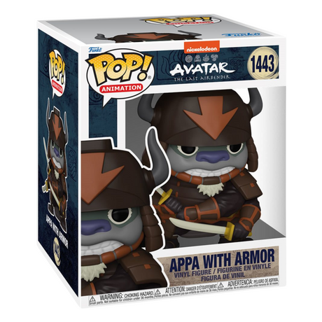 Avatar: The Last Airbender: Appa con armadura ¡Super Funko Pop! Figura de vinilo de animación n.° 1443, tamaño súper 6"