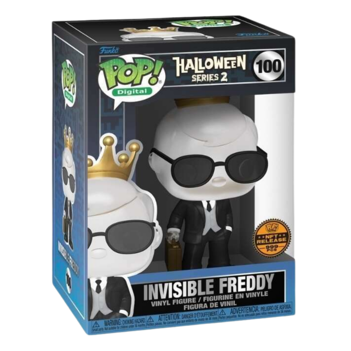 Serie de Halloween 2: Freddy invisible Funko POP! Figura de vinilo digital n.º 100, lanzamiento de NFT, edición limitada 999