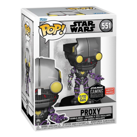 Star Wars: Proxy Funko Pop! Figura de vinilo n.º 551, brilla en la oscuridad, Starwars Gaming Greats, exclusiva de Gamestop