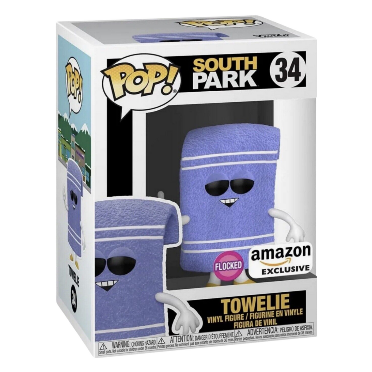 South Park: Toallita Funko POP! Figura de vinilo n.º 34, flocado, exclusivo de Amazon