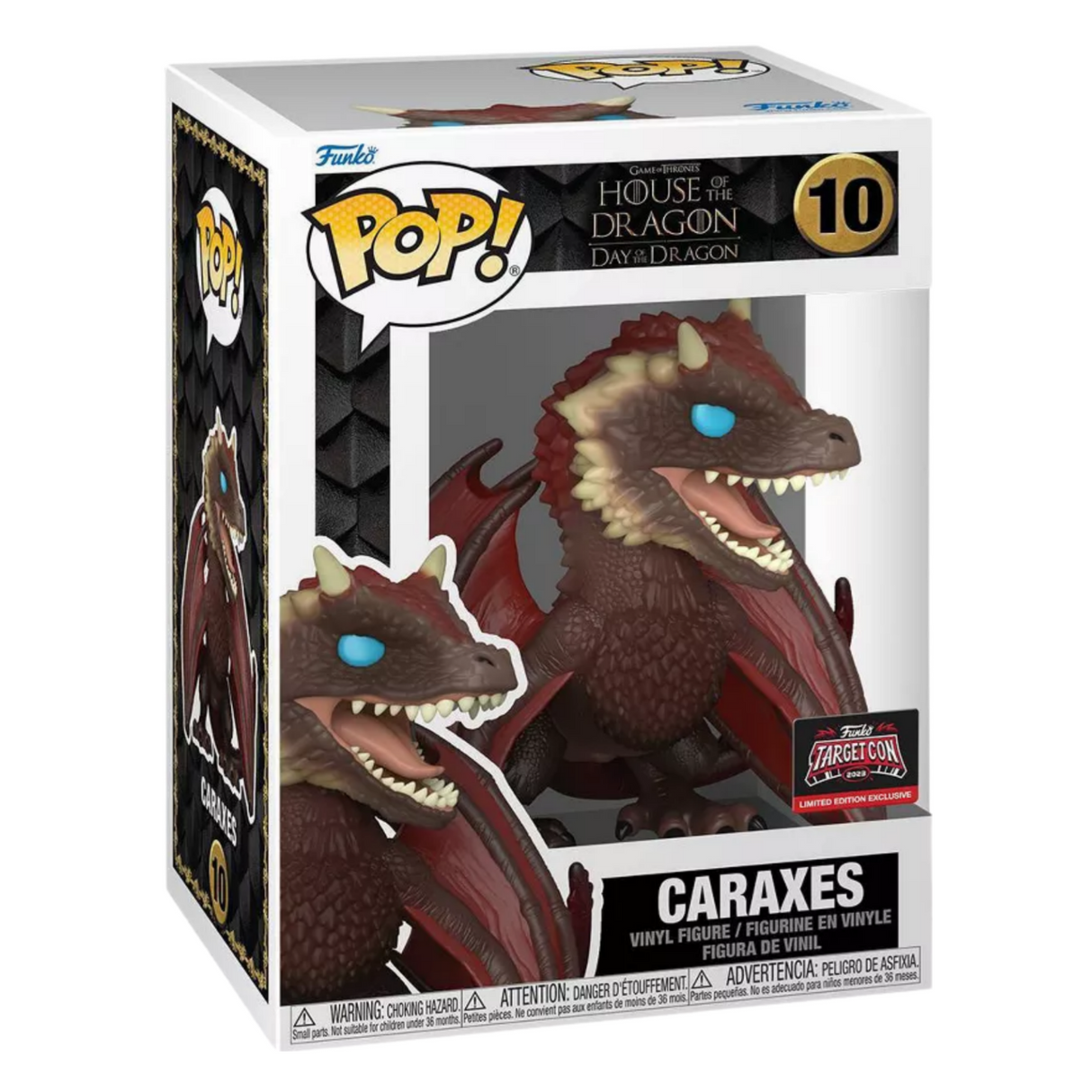 Juego de Tronos: La Casa del Dragón: Día del Dragón: Caraxes Funko Pop! Figura de vinilo n.° 10, exclusiva de Target Con 2023