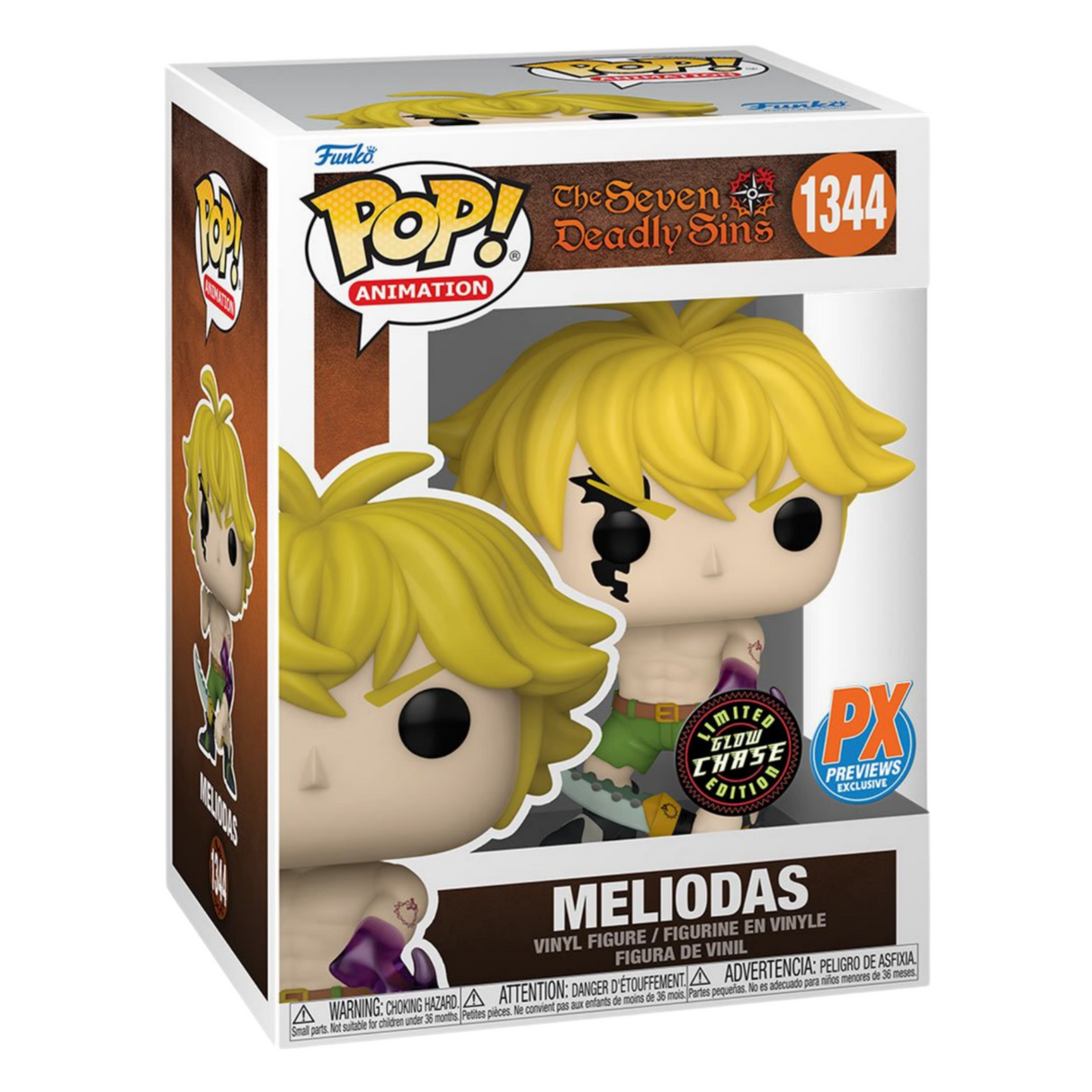 Seven Deadly Sins: Meliodas Demon Mode Funko Pop! Animation Vinyl Figure #1344, Glows-in-the-dark, PX Previews Exclusive, Chase