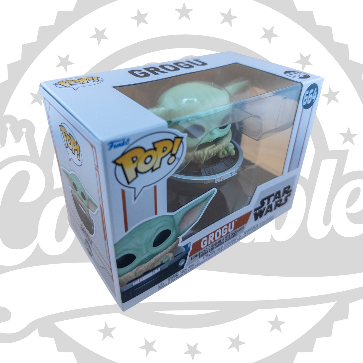 Star Wars: The Mandalorian: Grogu en Hover-Pram Funko Pop! Figura de vinilo #664