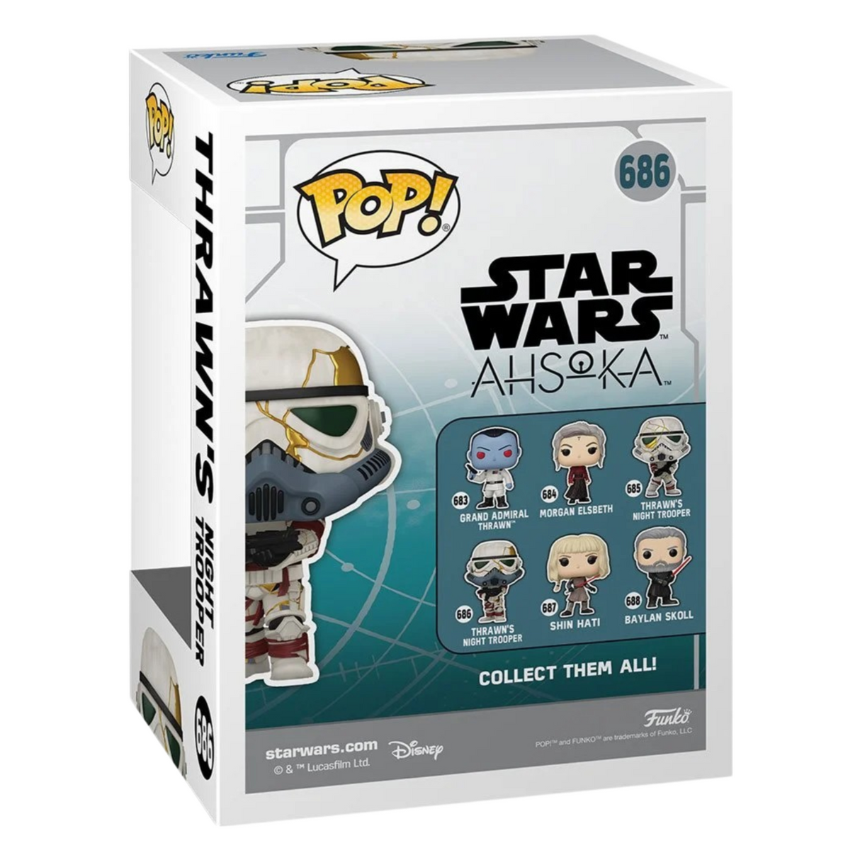 Star Wars: Ahsoka: Soldado nocturno de Thrawn (Azul) Funko Pop! Figura de vinilo #686