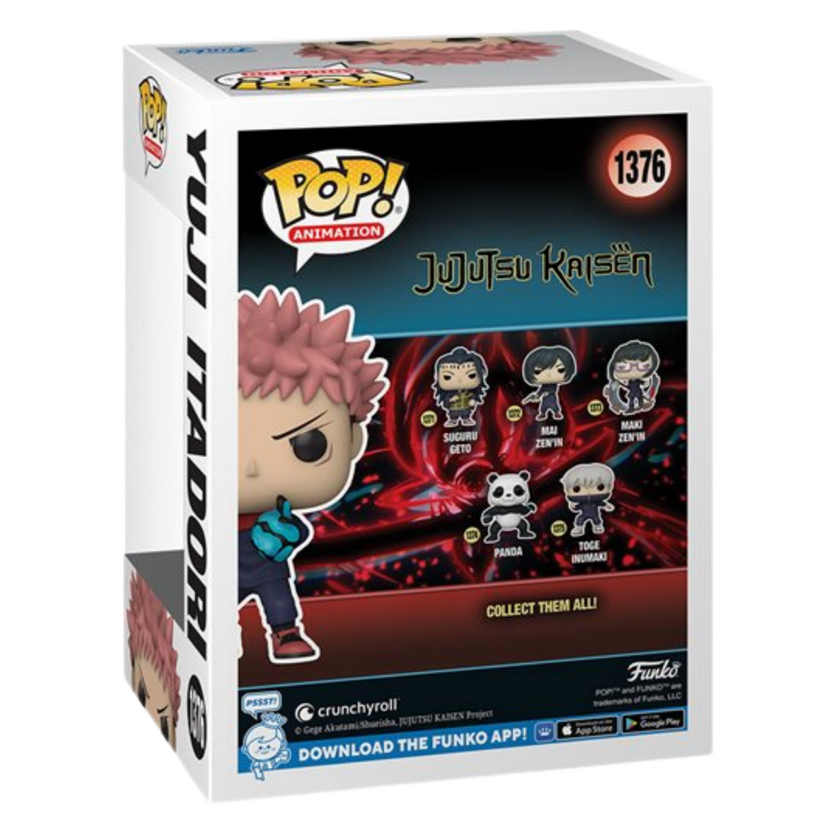 Jujutsu Kaisen: Yuji Itadori Puño Divergente Funko Pop! Figura de vinilo n.° 1376, que brilla en la oscuridad, exclusiva de anime AAA