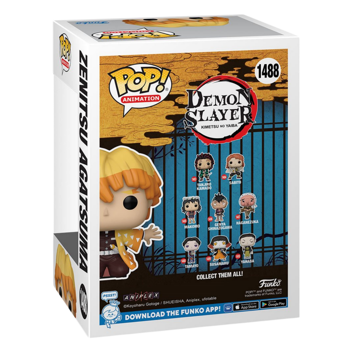 Demon Slayer: Zenitsu Protecting Nezuko's Box Funko Pop! Vinyl Figure #1488, Entertainment Earth Exclusive