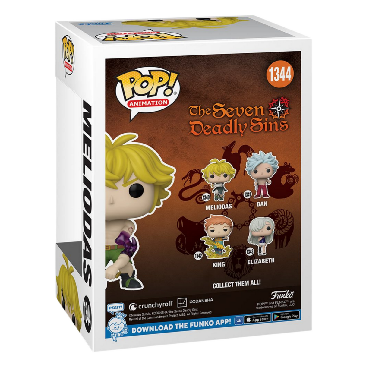 Seven Deadly Sins: Meliodas Demon Mode Funko Pop! Animation Vinyl Figure #1344, Glows-in-the-dark, PX Previews Exclusive, Chase