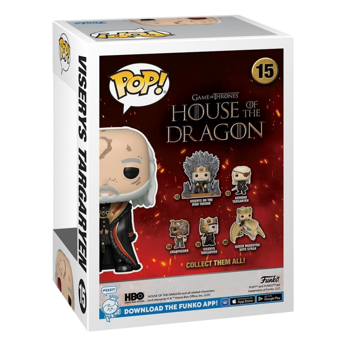 Juego de Tronos: La Casa del Dragón: Día del Dragón: Viserys Targaryen Funko Pop! Figura de vinilo n.° 15, Chase