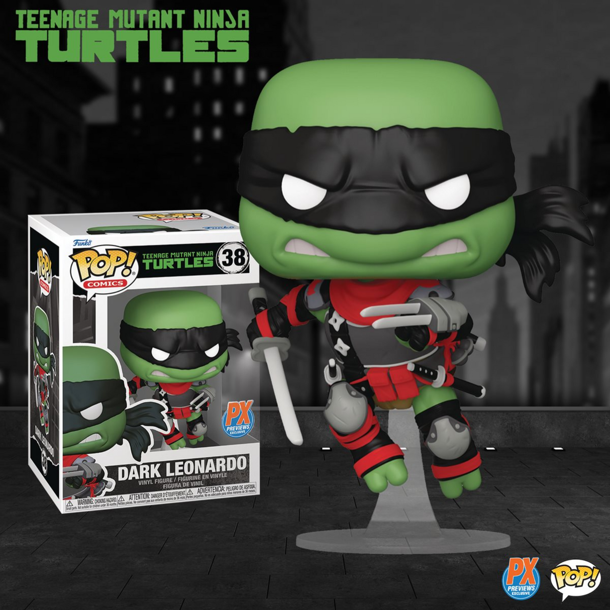 Teenage Mutant Ninja Turtles: Dark Leonardo Funko Pop! Vinyl Figure #38, Previews Exclusive