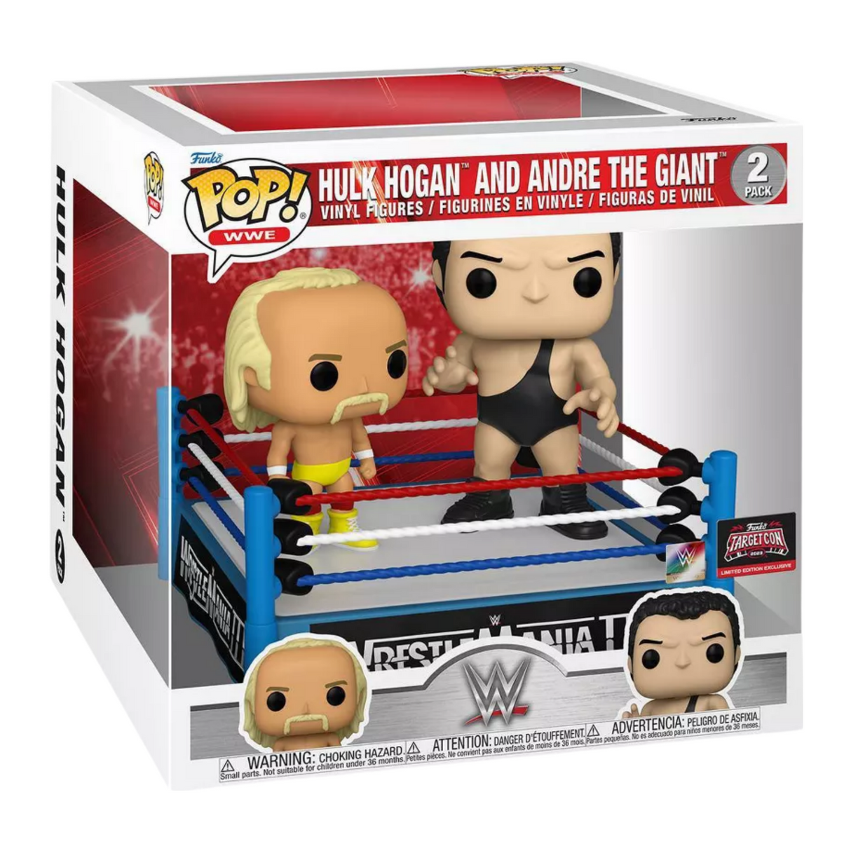 WWE: Hulk Hogan y Andre el gigante Funko POP! Figura de vinilo, paquete de 2, exclusiva de Target Con 2023