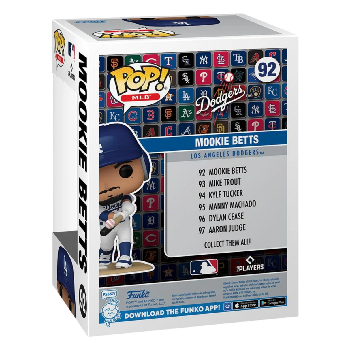 MLB Dodgers Mookie Betts Funko Pop! Vinyl Figure #92