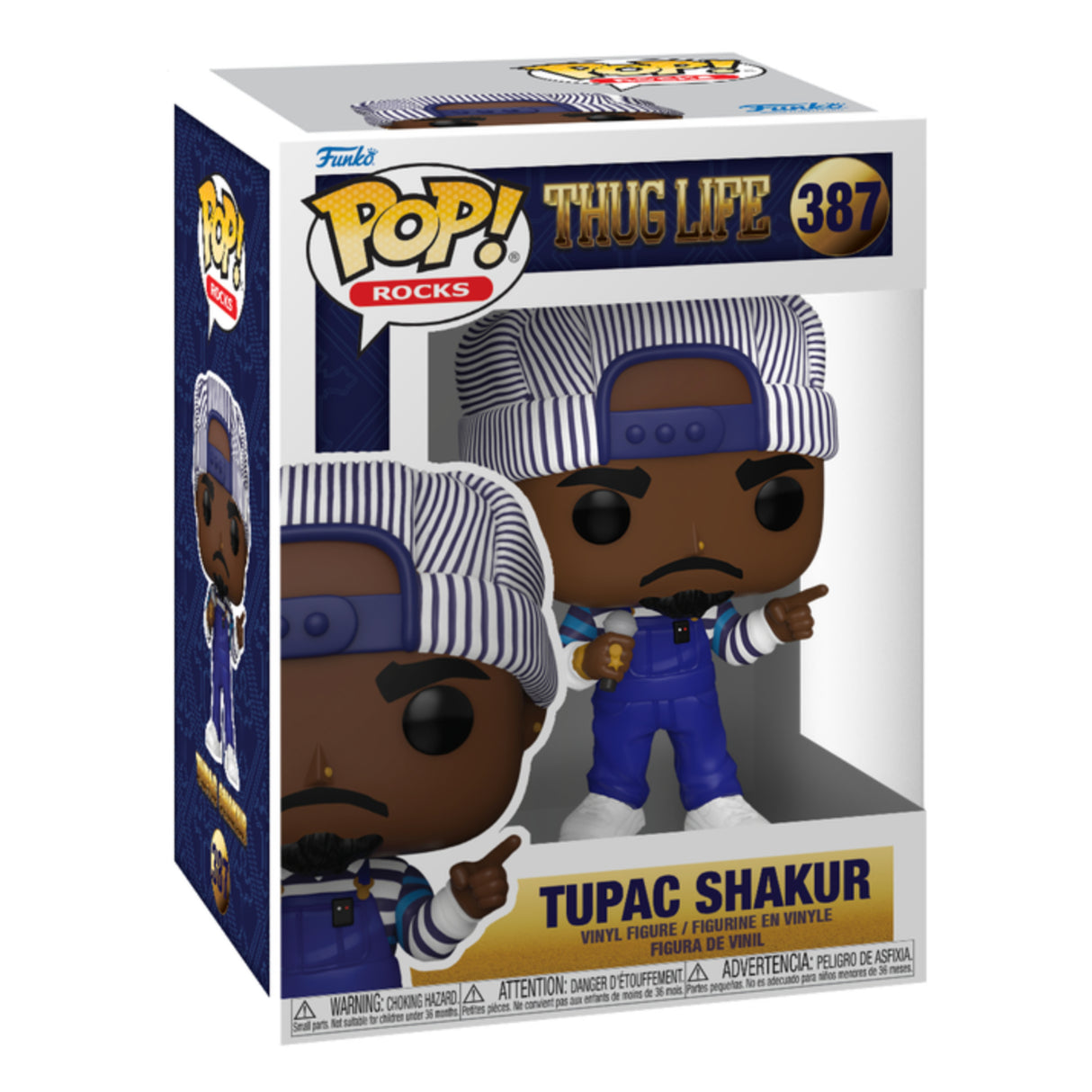 Tupac Shakur with Microphone in Overalls 90's Funko Pop! Vinyl Figure #387