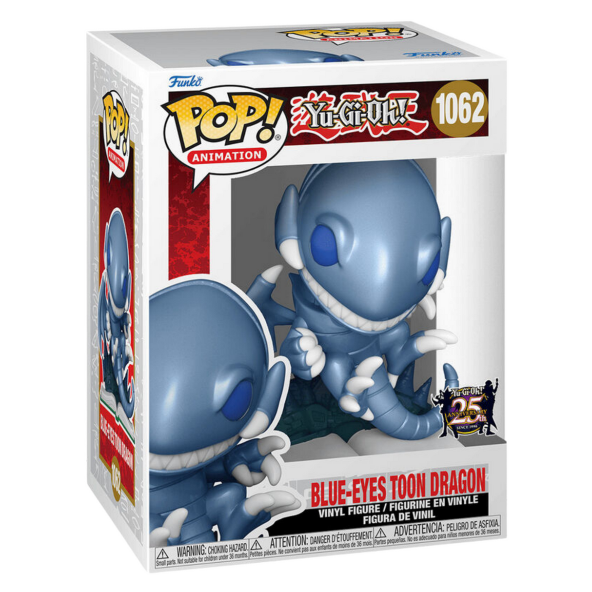 Yu-Gi-Oh: Blue-eyes Toon Dragon Funko Pop! Vinyl Figure #1062, Metallic, Yu-Gi-Oh 25th Anniversary Sticker